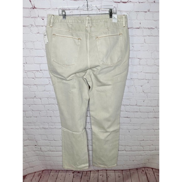 NEW Good American Good 90's Icon Straight Jeans Bone001 Women Plus Size 16 Beige - Picture 6 of 9